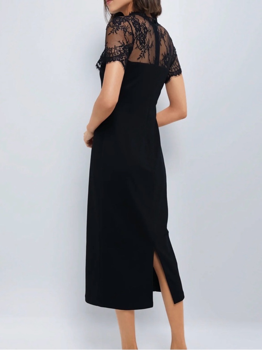 Black Lace Agatha Midi Dress Hyacinth House Tuckernuck size SM SOLD OUT ONLINE - Picture 2 of 16